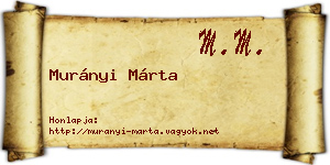 Murányi Márta névjegykártya